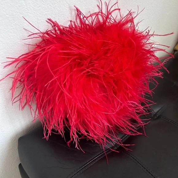 NWOT Alexander Wang Heart Pillow Ostrich Feathers Clutch Handbag - Picture 8 of 17